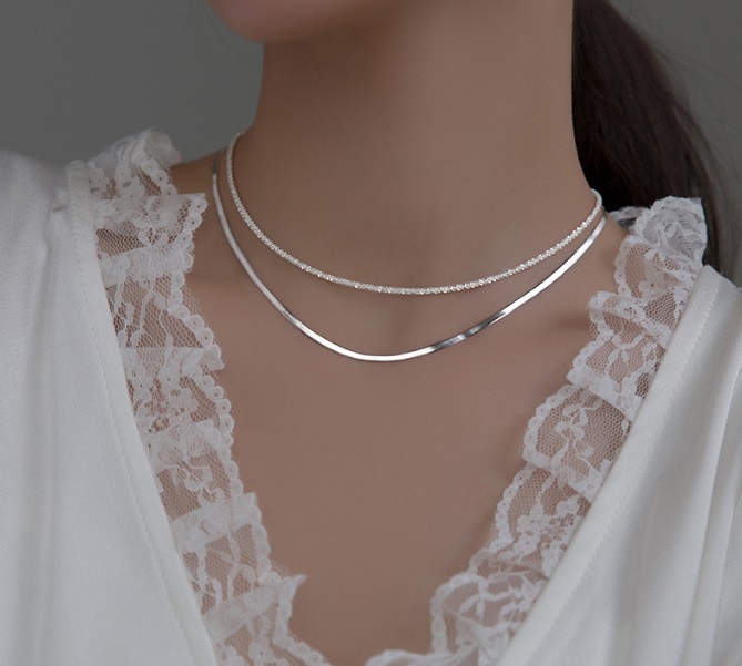 925 Sterling Silver Flat Snake Chain Necklace